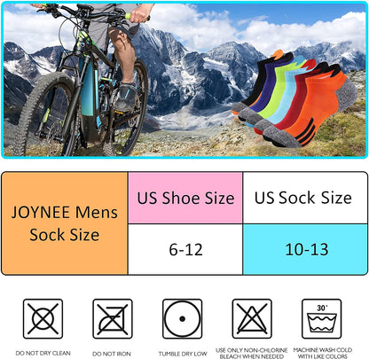 Mens Ankle Low Cut Athletic Tab Socks for Men Sport Comfort Cushion Sock 6 Pack