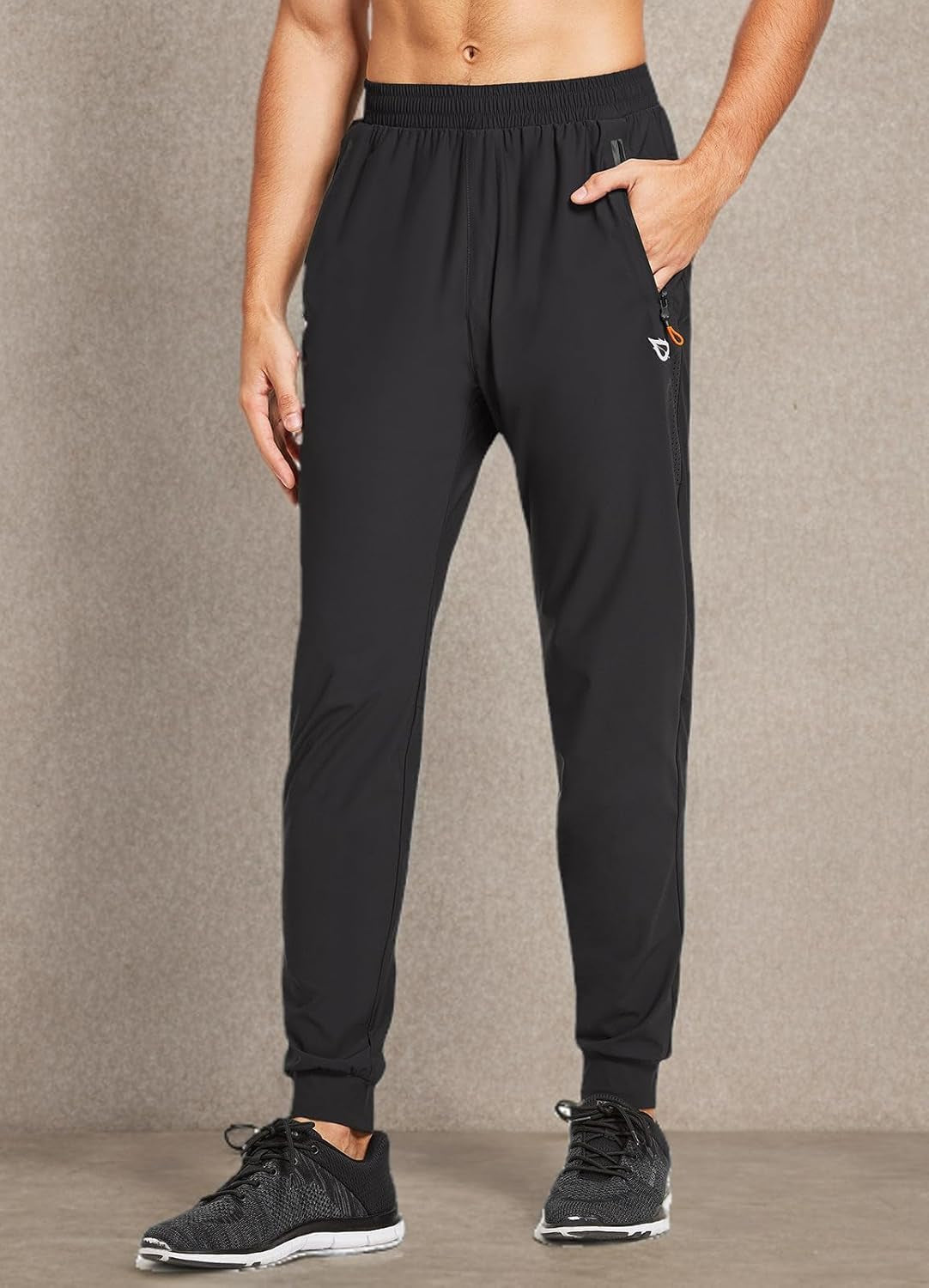 Men'S Joggers Pants Athletic Workout Track Running Gym Lightweight Quick Dry Tapered Jogger Zipper Pockets